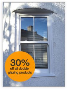 White uPVC sash windows