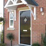 Black composite door with diamond window