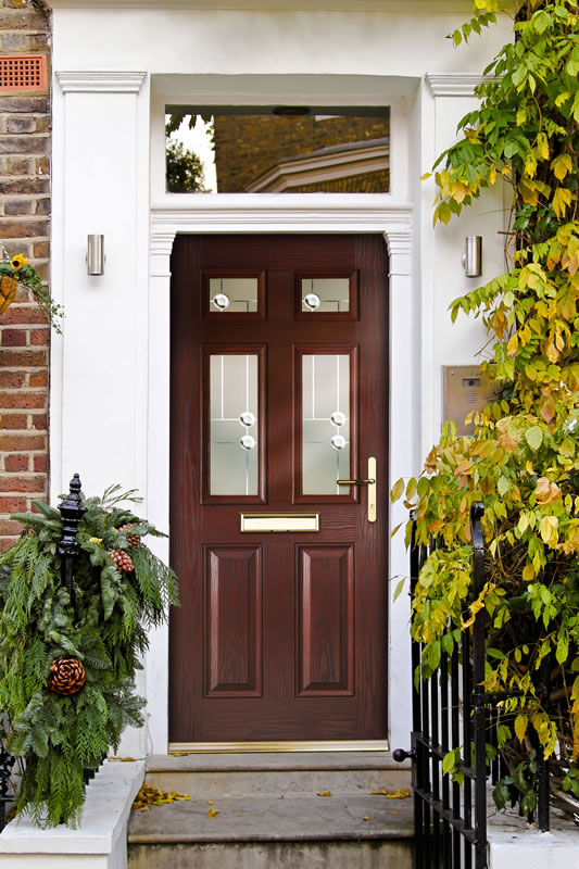 Rosewood glazed composite doors