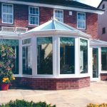 White large glass pane conservatory