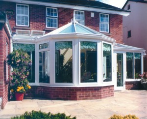 White large glass pane conservatory