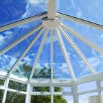 Clear glass conservatory roof