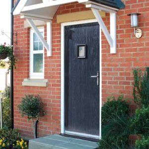 Blue composite entrance door