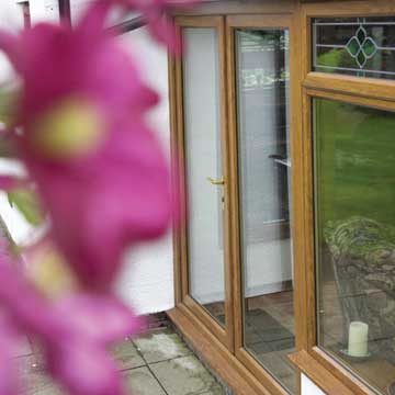 Brown french doors