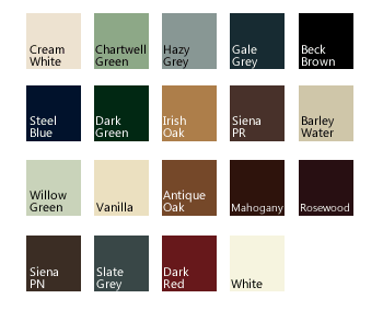 RAL Colour options for our window, doors, conservatories & orangeries 