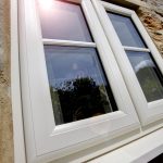 White casement windows