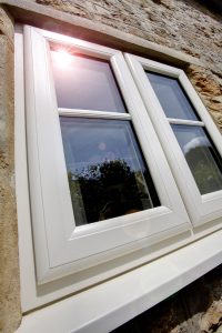 White casement windows