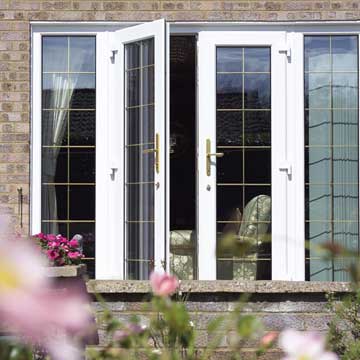 White french doors are secure