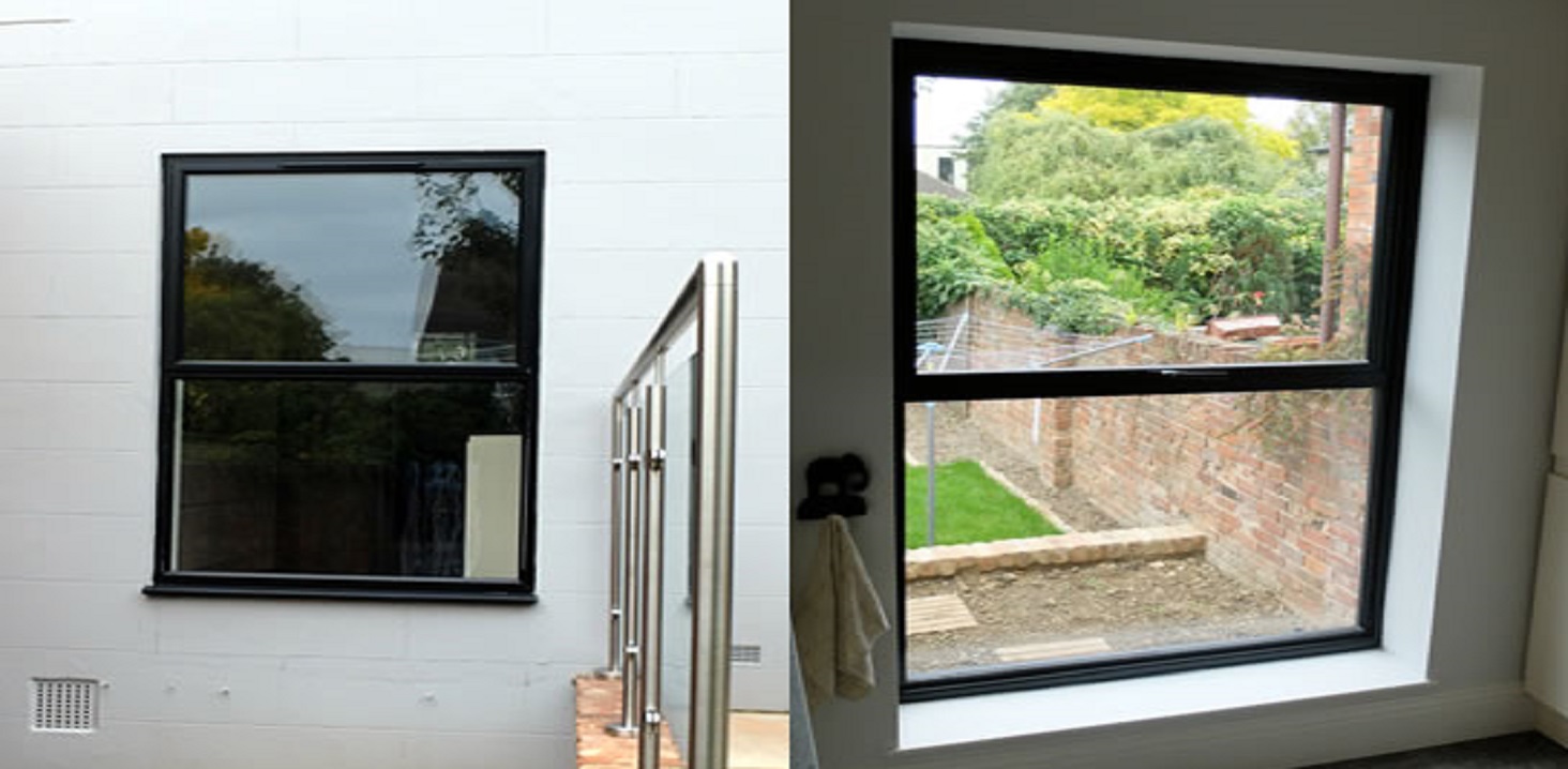 black aluminium slimline windows