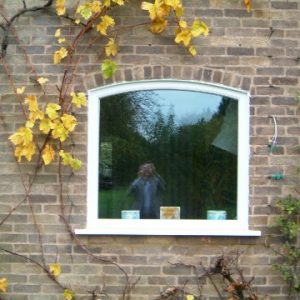 Arched window in a country property