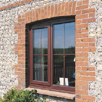 Casement window in Rosewood finish