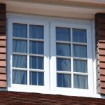 Double glazed window with astragal bars with standard white finish