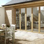 Standard bi-fold door in the sun.