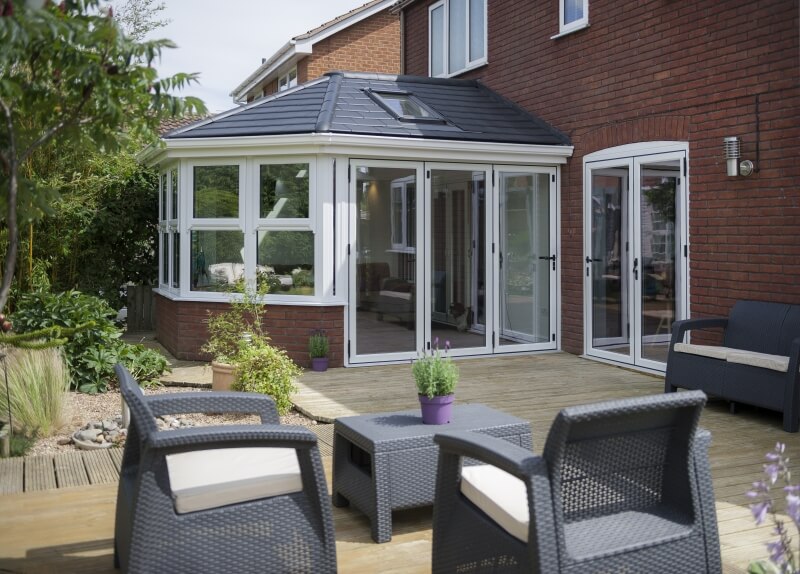 Victorian conservatory with a tiled roof