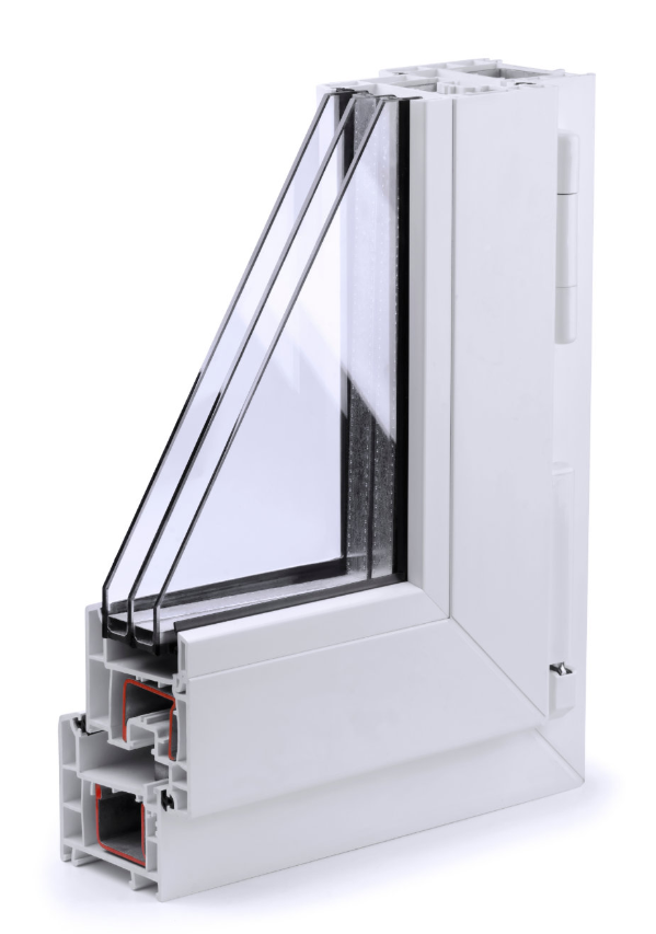 uPVC window profile cross section