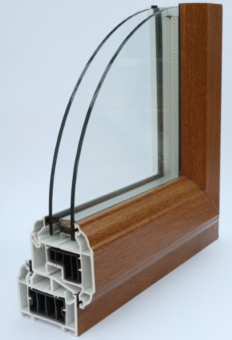 uPVC window profile cross section