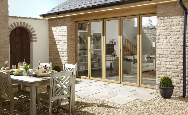 Woodgrain bifold doors