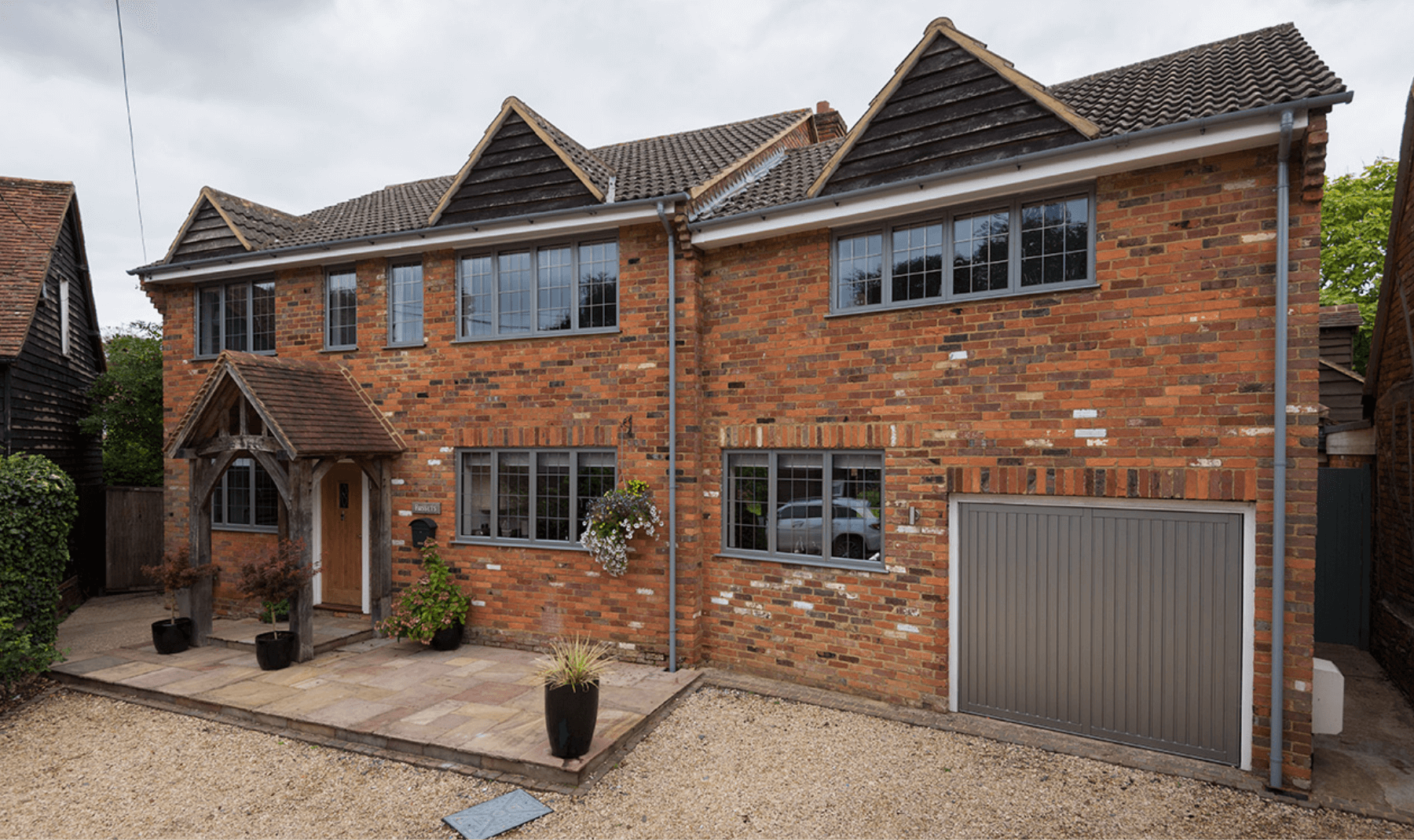 Black casement windows