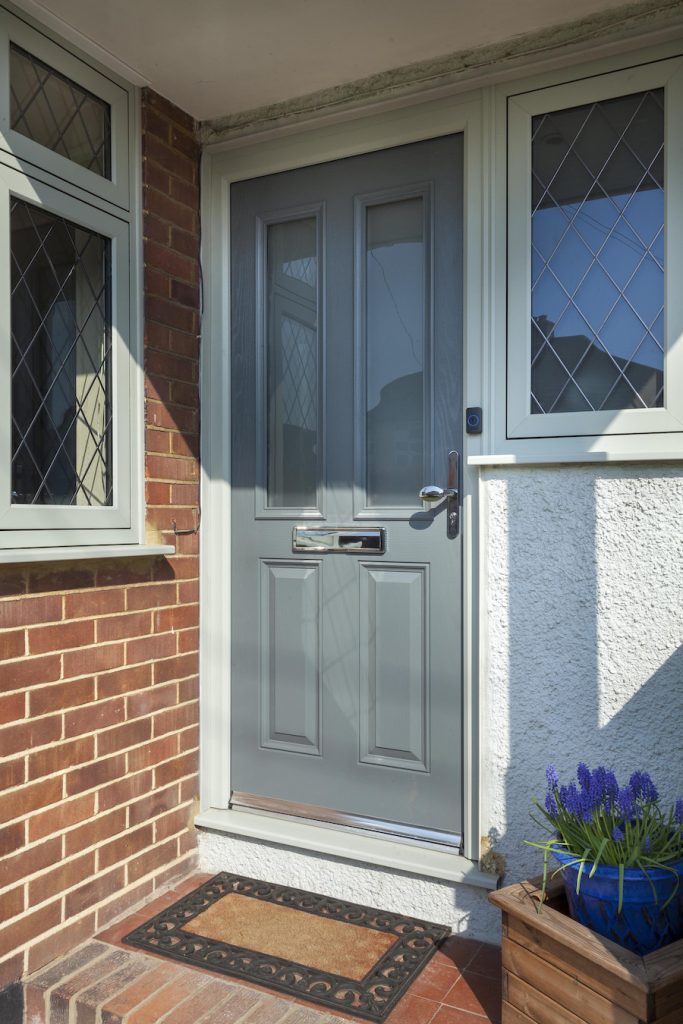 Profile 22 uPVC front door in grey
